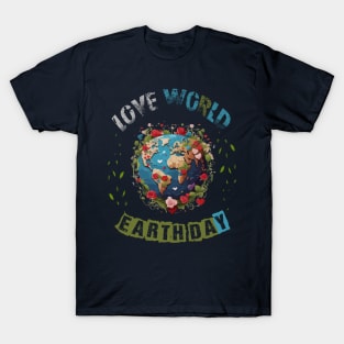 Love World Earth Day 2024 planet Environmental T-Shirt